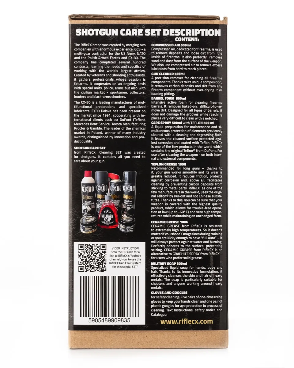 Комплект за Почистване на Гладкоцевно - RifleCX